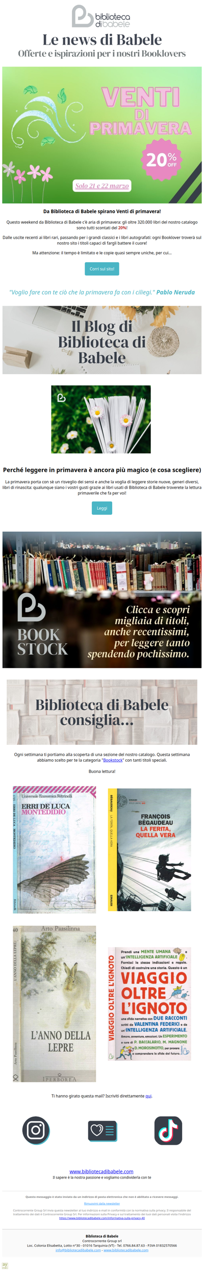 20% su tutto… e primavera sia!