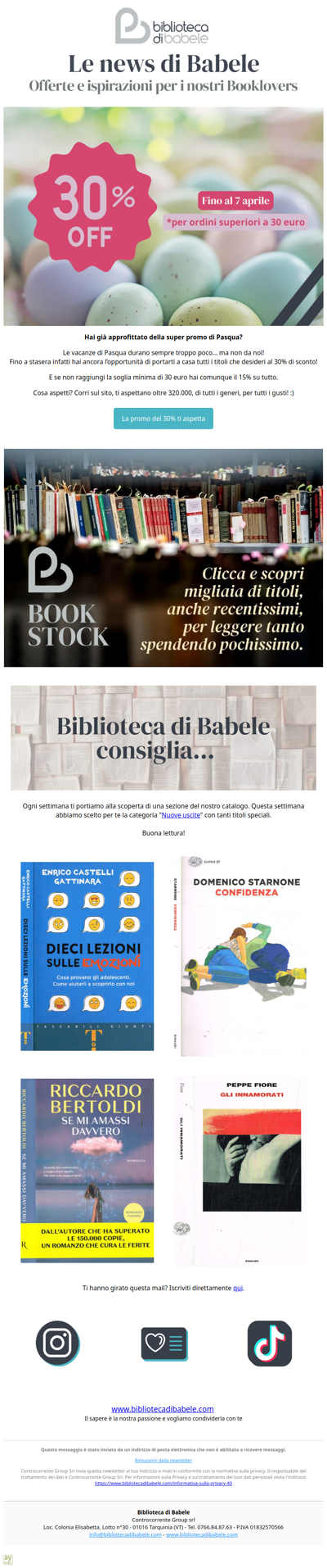 Ultime ore per la promo del 30% su tutto
