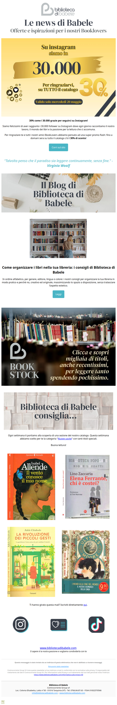 30% su tutto per festeggiare i 30.000 su Instagram