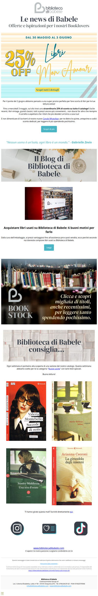 Con il 25% di sconto fai il pieno di libri!