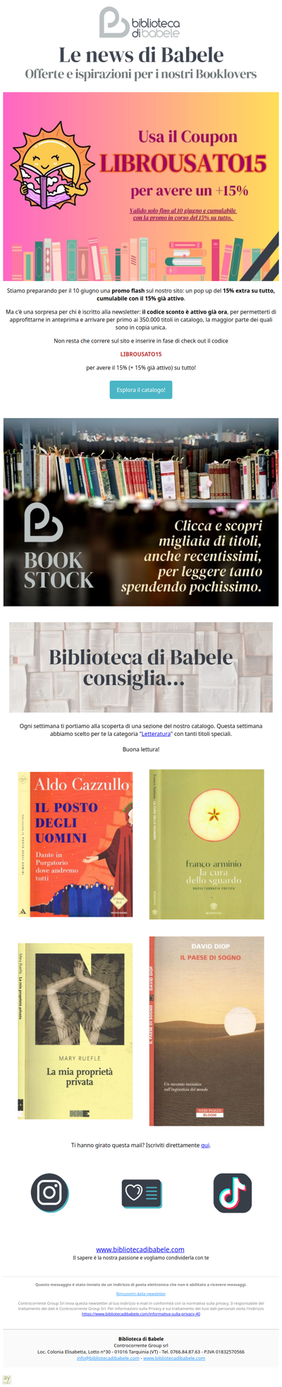 Solo per te 15% extra!