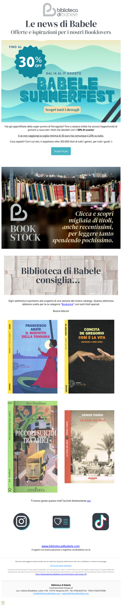 La promo sta per terminare: 30% su tutto!