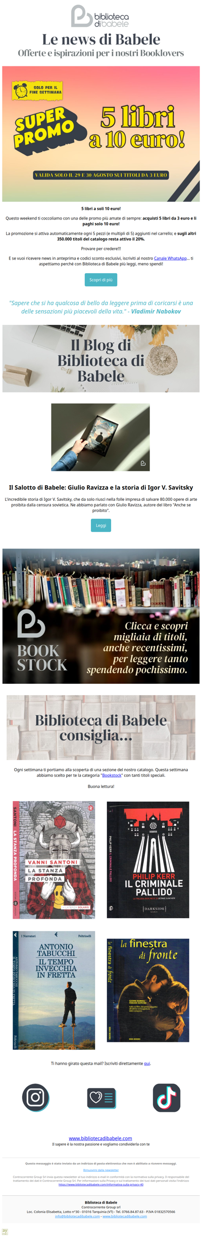 5 libri a 10 euro!