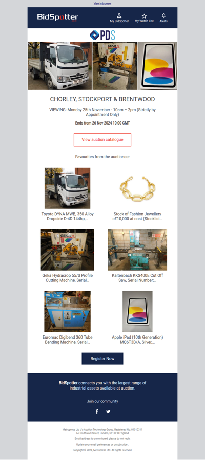 Machinery, Toyota Dropside & Fashion Jewellery