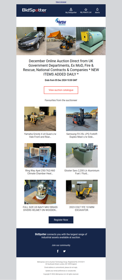 December Online Auction