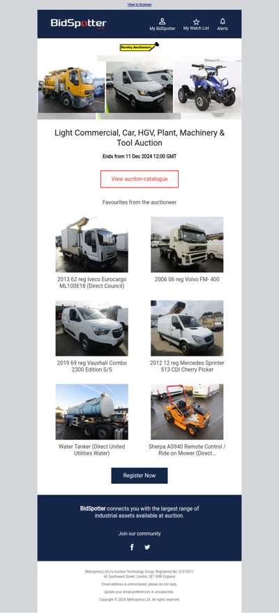 Light Commercial, Car, HGV, Plant, Machinery & Tool Auction