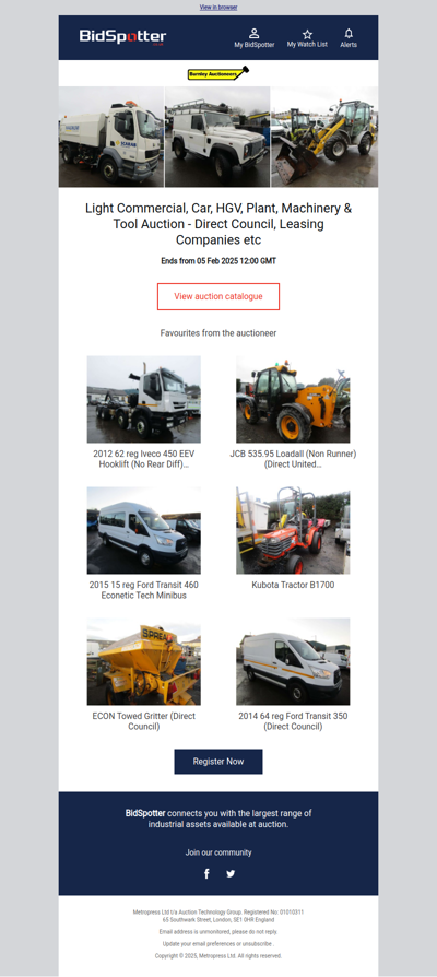 Light Commercial, Car, HGV, Plant, Machinery & Tool Auction