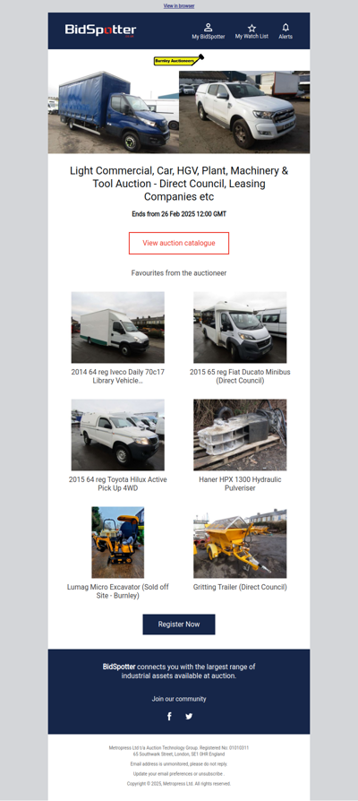 Light Commercial, Car, HGV, Plant, Machinery & Tool Auction