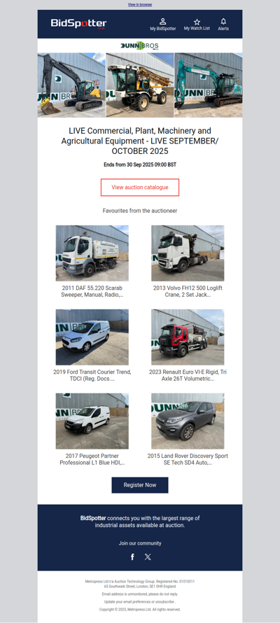 Commercial, Plant, Machinery and Agricultural Equipment