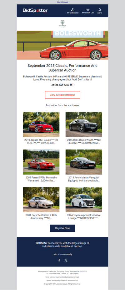 Classic, Performance and Supercar Auction