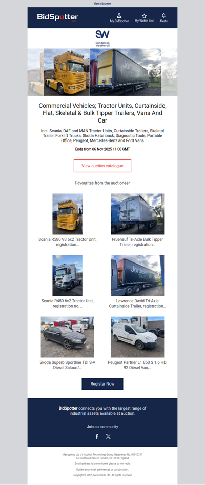 Commercial Vehicles; Tractor Units, Curtainside, Flat