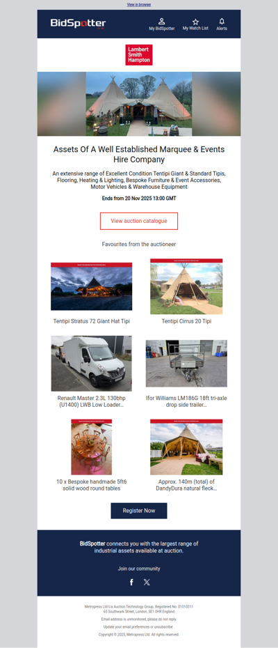 Assets Of A Well Established Marquee & Events Hire Company