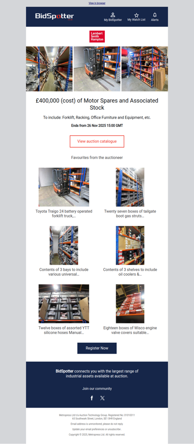 Forklift, Racking, Office Furniture and Equipment