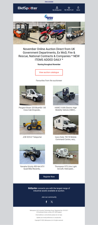 Specialist Vehicles, Plant and Machinery