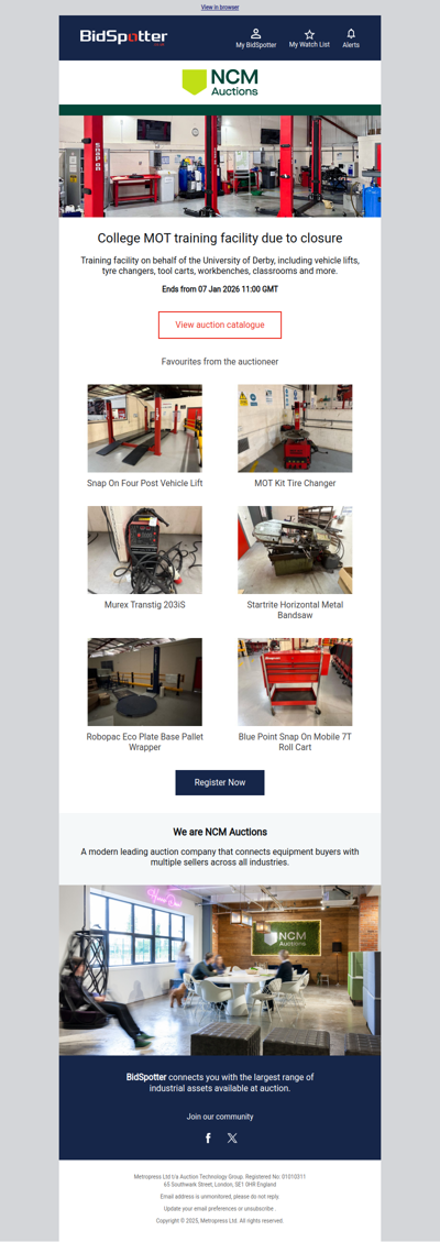 College MOT training facility due to closure