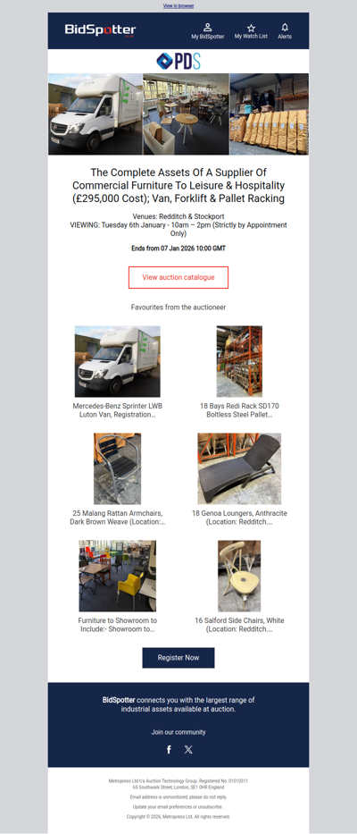 Assets of a Supplier of Commercial Furniture