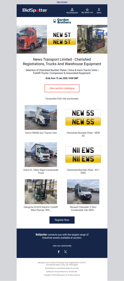 Cherished Registrations, Trucks and Warehouse Equipment