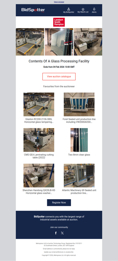 Contents of a Glass Processing Facility