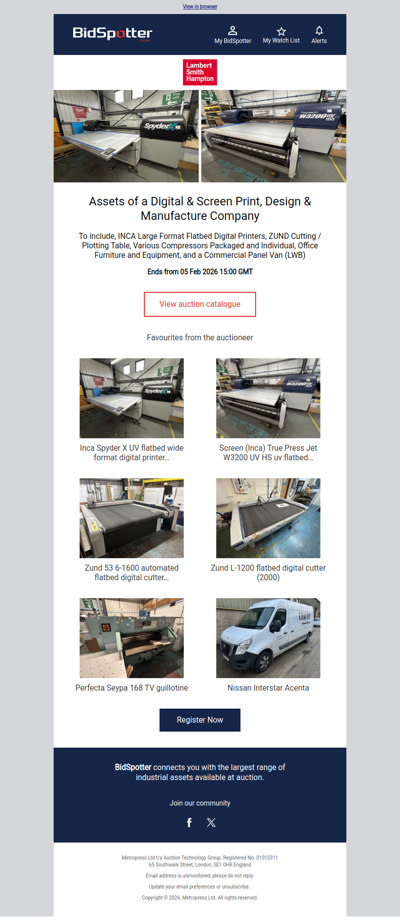 Assets of a Digital & Screen Print, Design & Manufacture Company