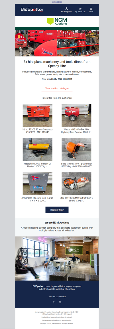 Ex-hire plant, machinery and tools direct from Speedy Hire
