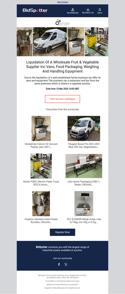 Liquidation of a Wholesale Fruit & Vegetable Supplier
