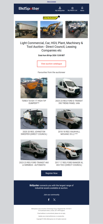 Light Commercial, Car, HGV, Plant & Machinery Auction