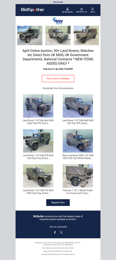Land Rovers, Specialist Vehicles & Trailers