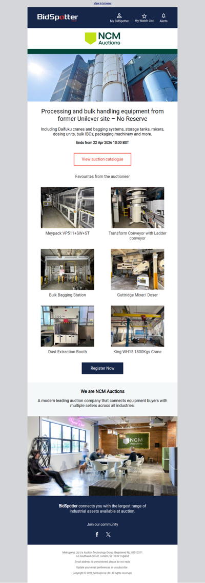 Industrial assets from former Unilever site