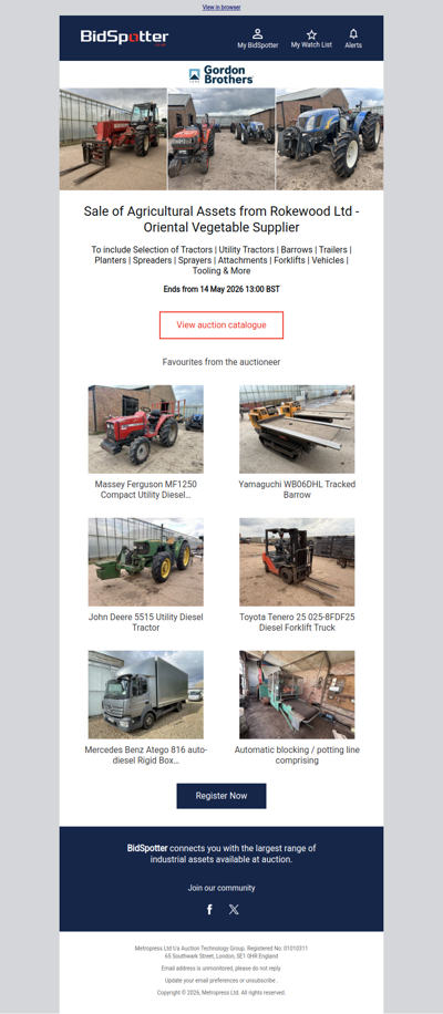 Sale of Agricultural Assets