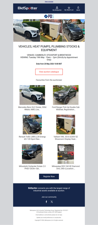 Vehicles, Heat Pumps, Plumbing Stocks & Equipment