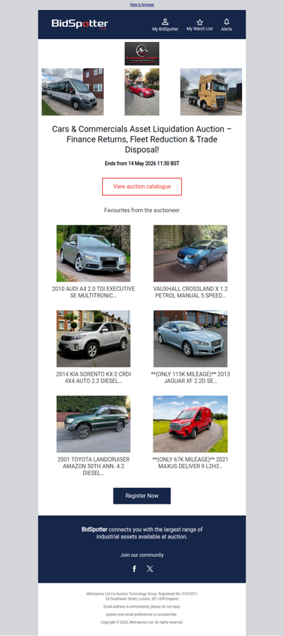 Cars & Commercials Asset Liquidation Auction