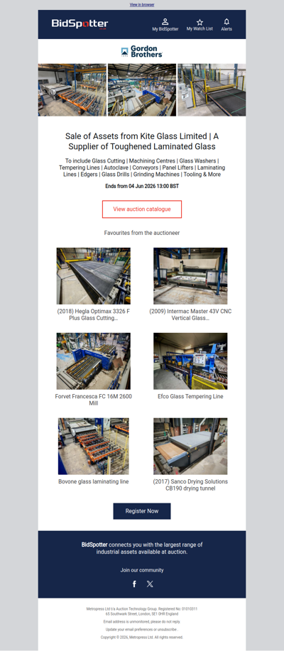 Sale of Assets from Kite Glass Limited