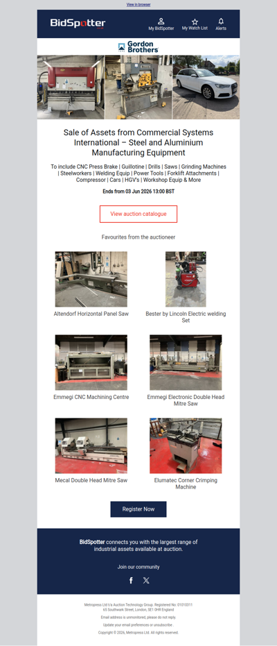 Sale of Assets from Commercial Systems International