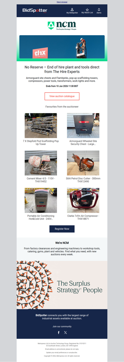 No Reserve | End of Hire Equipment Direct From the Hire Experts