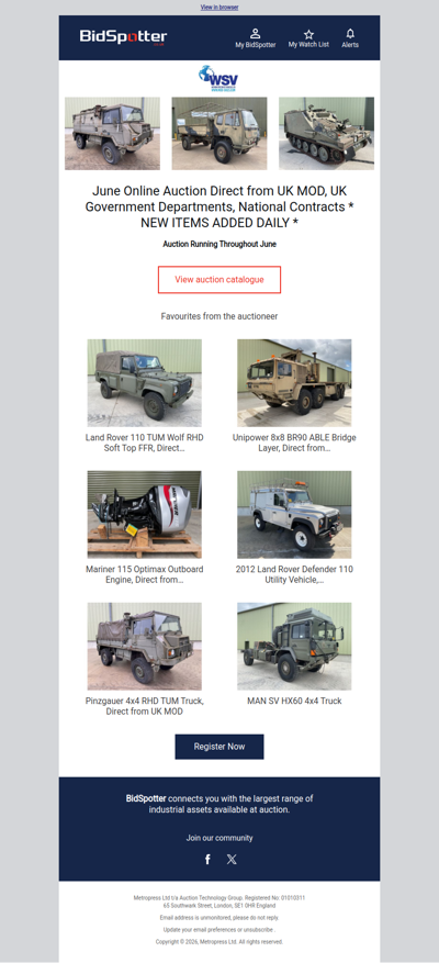 Specialist Vehicles Auction