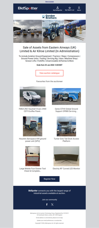 Sale of Assets from Eastern Airways
