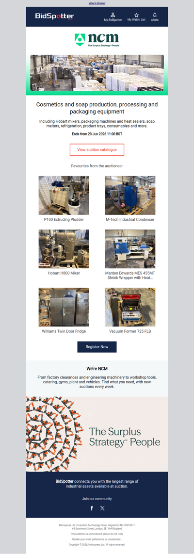 Cosmetics production and packaging equipment
