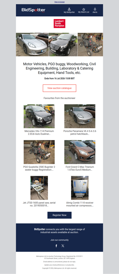 Motor Vehicles, Woodworking & Civil Engineering Equipment