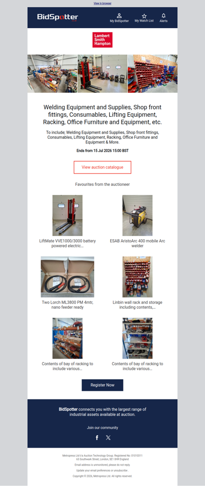 Assets of a Welding Equipment and Supplies Business