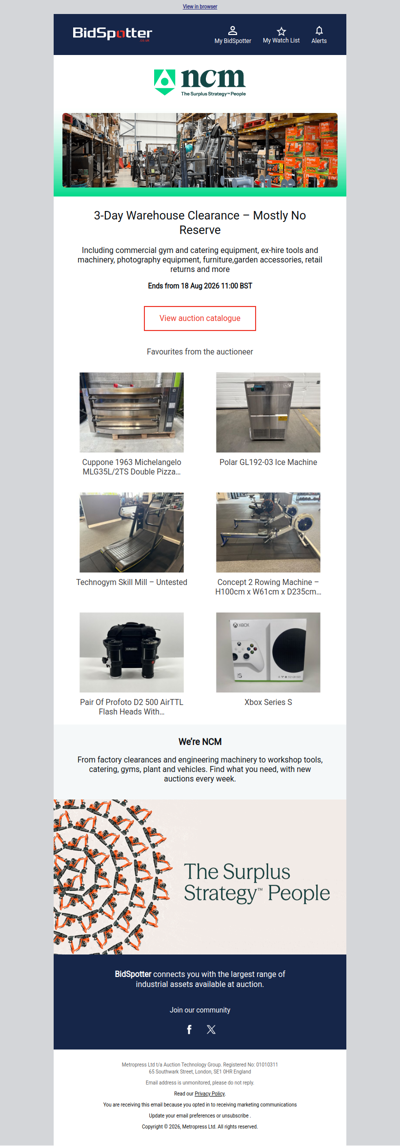 3-Day Warehouse Clearance – Mostly No Reserve