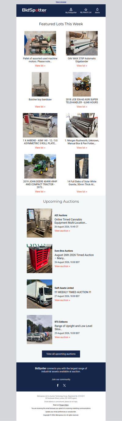 BidSpotter’s best auctions this week