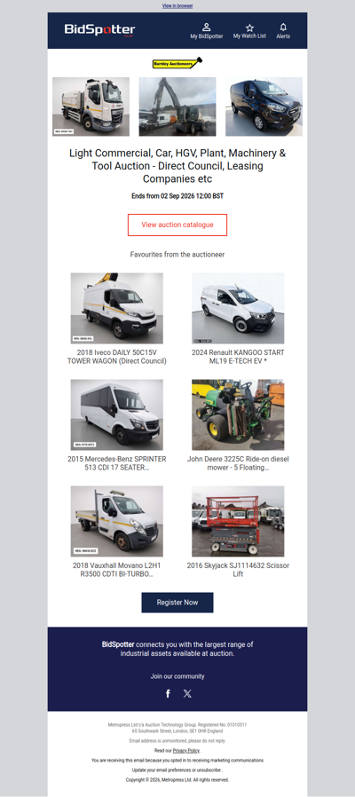 Light Commercial Vehicles, Plant & Machinery