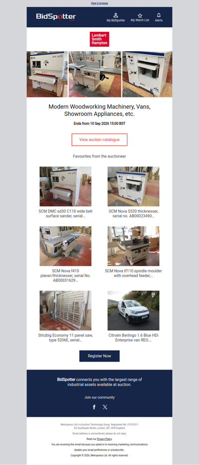 Modern Woodworking Machinery, Vans & Showroom Appliances