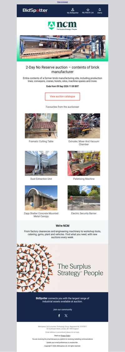 No Reserve | Contents of former brick factory