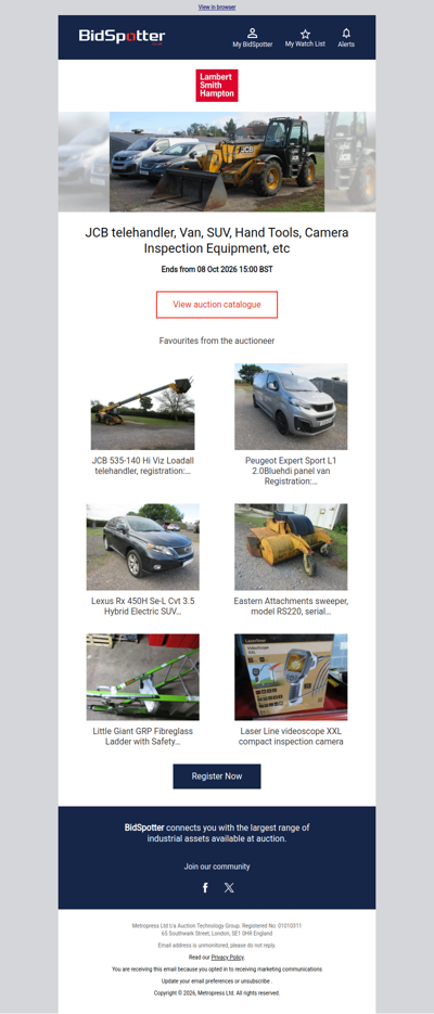 JCB telehandler, Van, SUV, Hand Tools & Camera Inspection Equipment