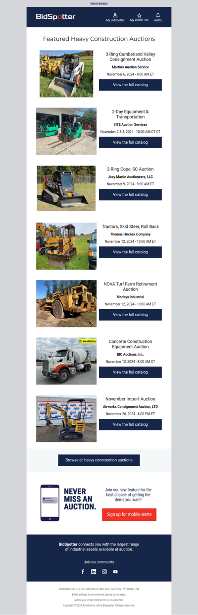 Featured Heavy Construction Auctions