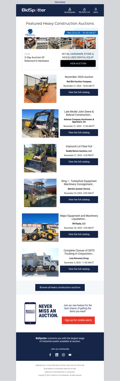 Featured Heavy Construction Auctions