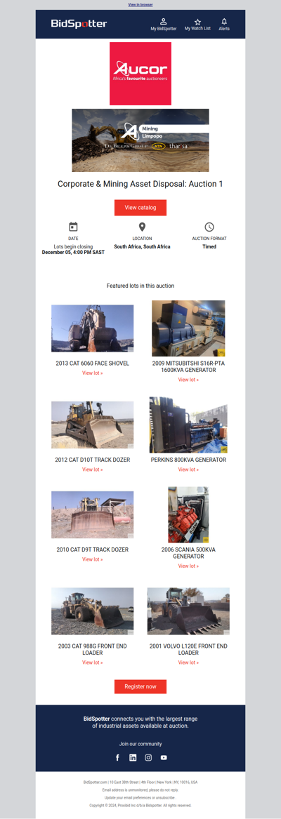 Corporate & Mining Asset Disposal: Auction 1