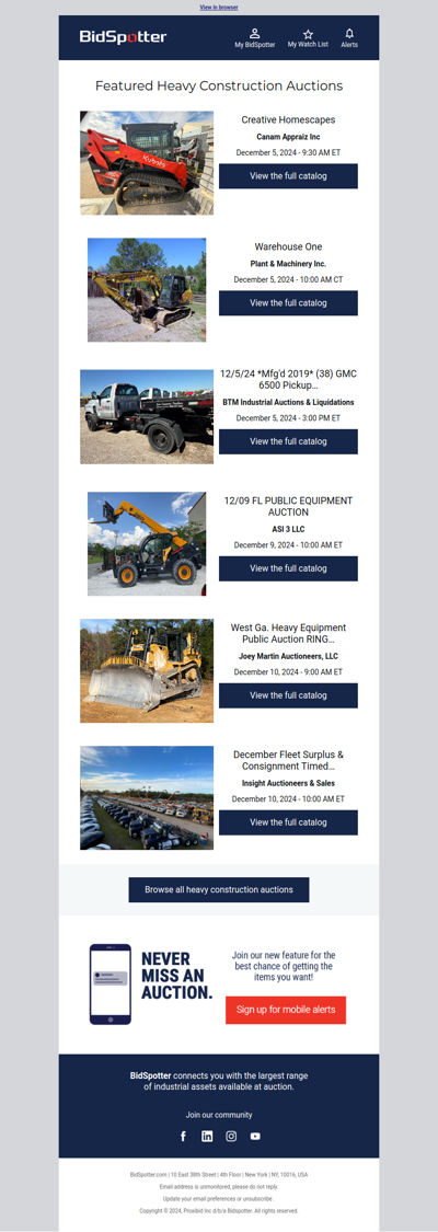 Featured Heavy Construction Auctions