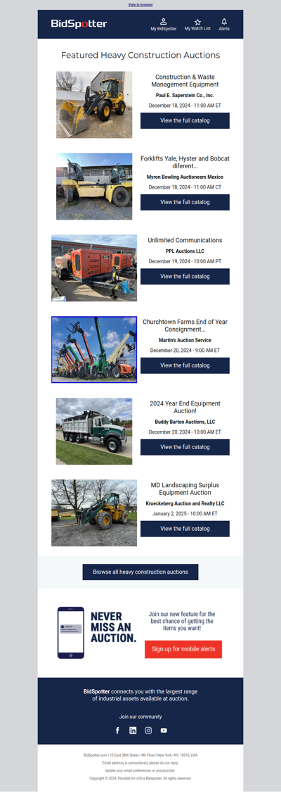 Featured Heavy Construction Auctions